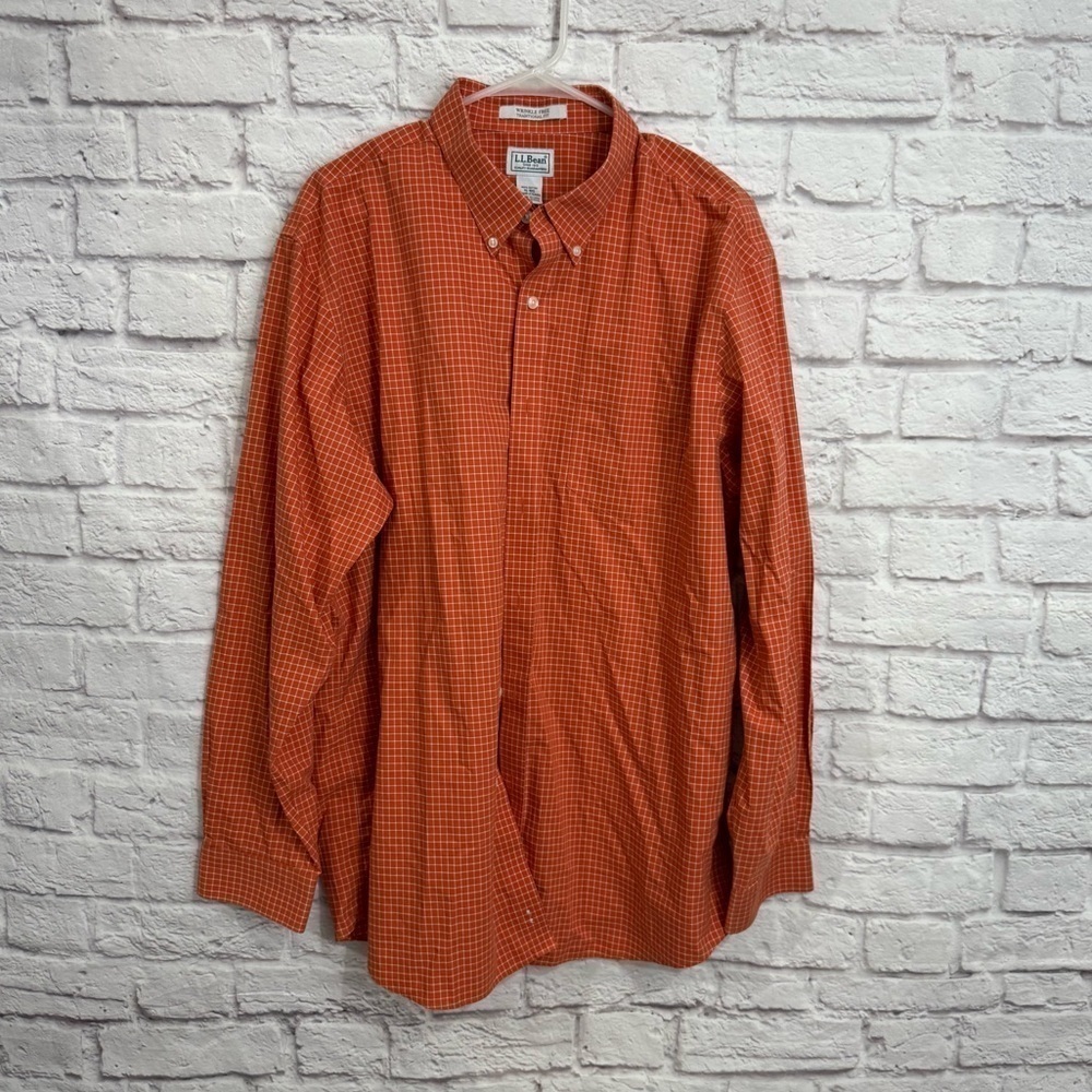 LL Bean Men's Wrinkle-Free Kennebunk button down shirt Traditional Fit XL reg